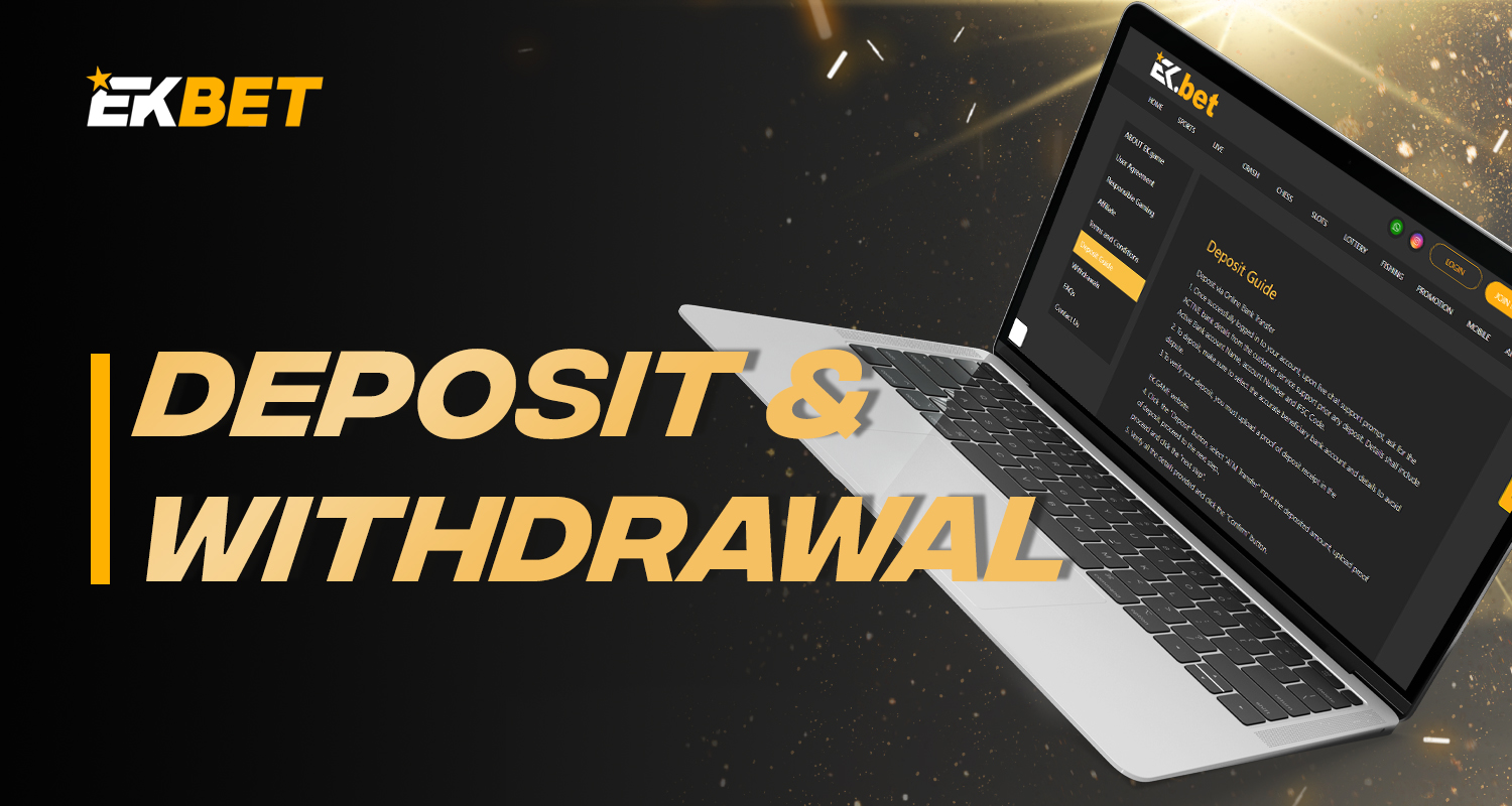 Payment methods for deposit and withdrawal from Ekbet
